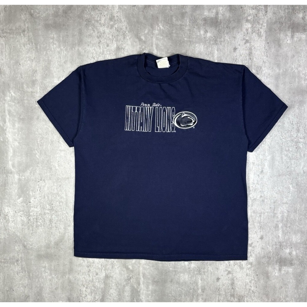 Vintage 90s Penn State Nittany Lions Embroidered T Shirt XL Navy Sport Attack